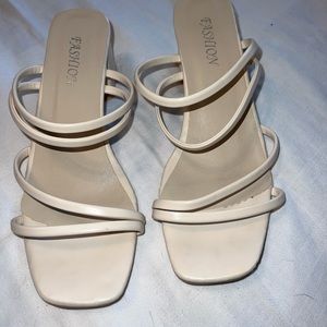 New never worn Nude/cream sandals. Woman’s size 40-8.5